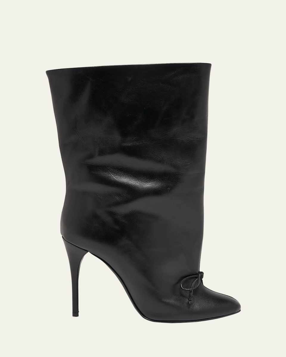Calfskin Bow Stiletto Ankle Booties